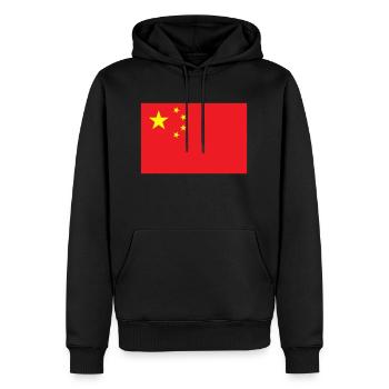 Drapeau Chine / China flag - Sweat à capuche Premium bio Homme - noir - Devant - Nico (187cm)