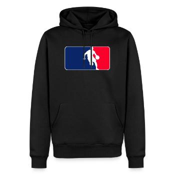 Basketball Logo - Männer Premium Bio Hoodie - Schwarz - Vorne - Nico (187cm)