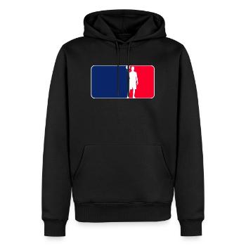 Basketball Logo - Männer Premium Bio Hoodie - Schwarz - Vorne - Nico (187cm)