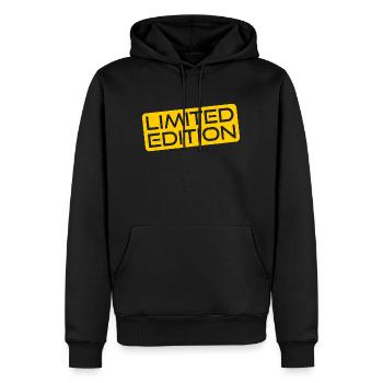 Quantité d’édition limitée - Pièce unique - Quantité limitée - Sweat à capuche Premium bio Homme - noir - Devant - Nico (187cm)