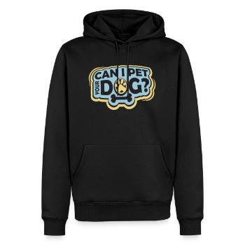 Caressez votre chien en disant - Sweat à capuche Premium bio Homme - noir - Devant - Nico (187cm)