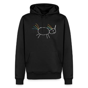 Unicorn Einhorn Geschenkidee Strichmann Humor - Männer Premium Bio Hoodie - Schwarz - Vorne - Nico (187cm)