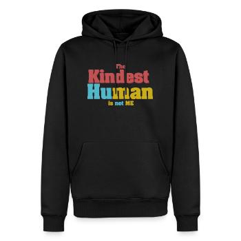 nett sein - Männer Premium Bio Hoodie - Schwarz - Vorne - Nico (187cm)
