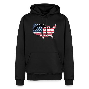 American Flag Sky Diving - Männer Premium Bio Hoodie - Schwarz - Vorne - Nico (187cm)