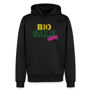 bio sale wow, Sprüche, Geschenk - Männer Premium Bio Hoodie - Schwarz - Vorne - Nico (187cm)