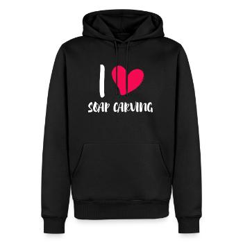 seife seifenschnitzer soap carving naturseife - Männer Premium Bio Hoodie - Schwarz - Vorne - Nico (187cm)