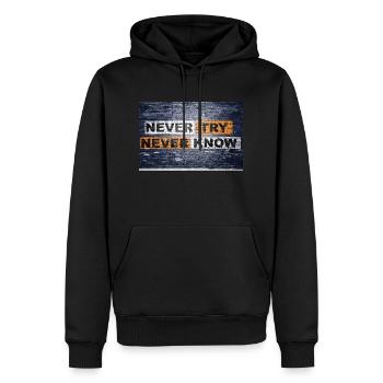 N’essayez jamais de ne jamais savoir la motivation du mur de briques - Sweat à capuche Premium bio Homme - noir - Devant - Nico (187cm)