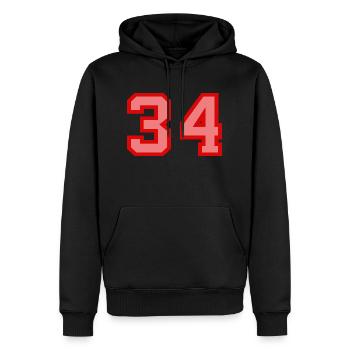 Coole Retro Retrostyle Jersey Nummer Rückennummer - Männer Premium Bio Hoodie - Schwarz - Vorne - Nico (187cm)