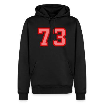 Cool Retro Retrostyle Numéro de maillot numéro de dos - Sweat à capuche Premium bio Homme - noir - Devant - Nico (187cm)