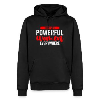 Voici pour les femmes puissantes partout 2 - Sweat à capuche Premium bio Homme - noir - Devant - Nico (187cm)