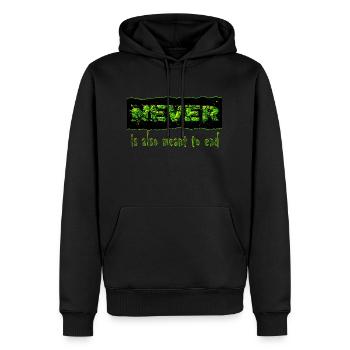 Never Green - Sweat à capuche Premium bio Homme - noir - Devant - Nico (187cm)