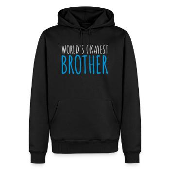 Logo de Brother le plus correct du monde - Sweat à capuche Premium bio Homme - noir - Devant - Nico (187cm)