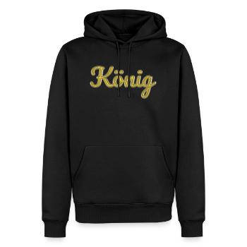 König - Männer Premium Bio Hoodie - Schwarz - Vorne - Nico (187cm)