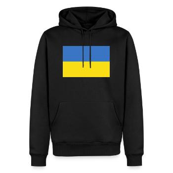 Ukraine - Männer Premium Bio Hoodie - Schwarz - Vorne - Nico (187cm)