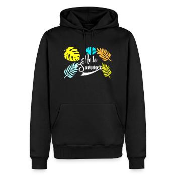 Hello Summer - Männer Premium Bio Hoodie - Schwarz - Vorne - Nico (187cm)