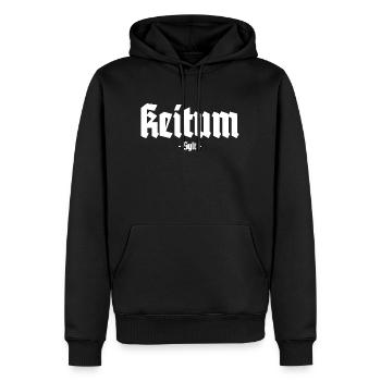 Keitum - Sylt - Nordsee - Insel - Urlaub - Strand - Männer Premium Bio Hoodie - Schwarz - Vorne - Nico (187cm)