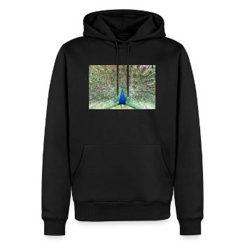Peacock - Sweat à capuche Premium bio Homme - noir - Devant - Nico (187cm)
