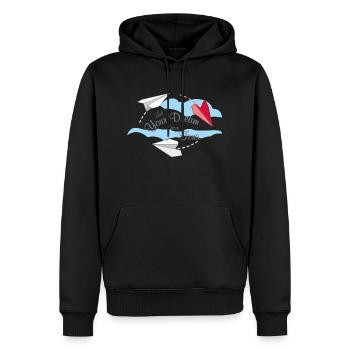 Lassen Sie Ihren Traum wahr werden - Männer Premium Bio Hoodie - Schwarz - Vorne - Nico (187cm)