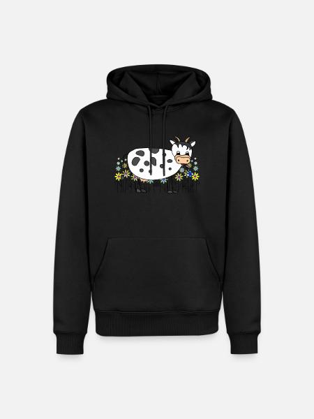 Vache - Sweat à capuche Premium bio Homme - noir