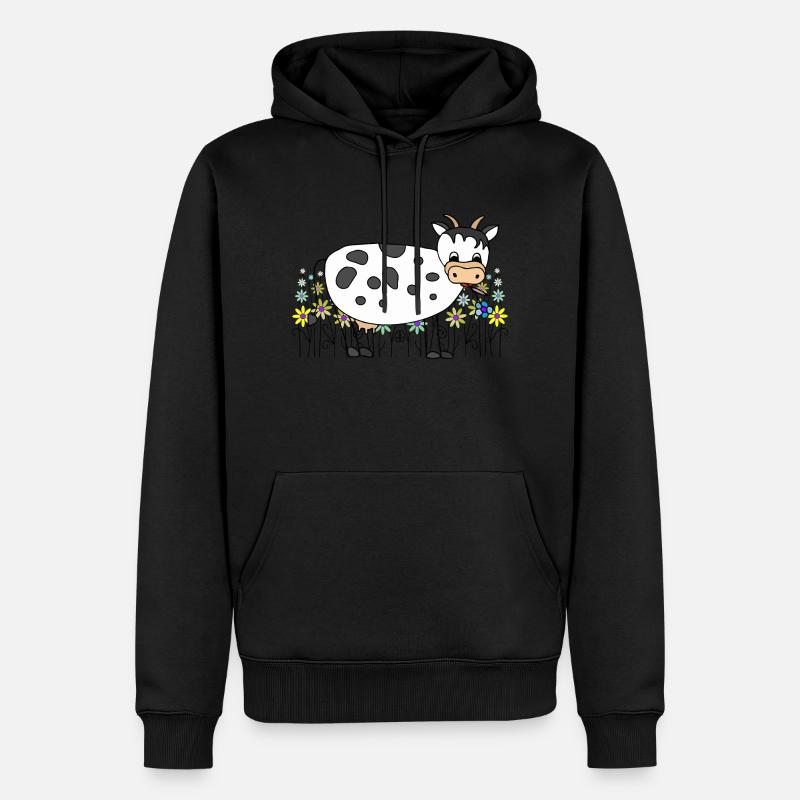 Vache - Sweat à capuche Premium bio Homme - noir