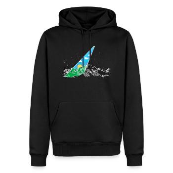 Cloudy Sky - Men’s Premium Organic Hoodie - black - Front - Nico (187cm)