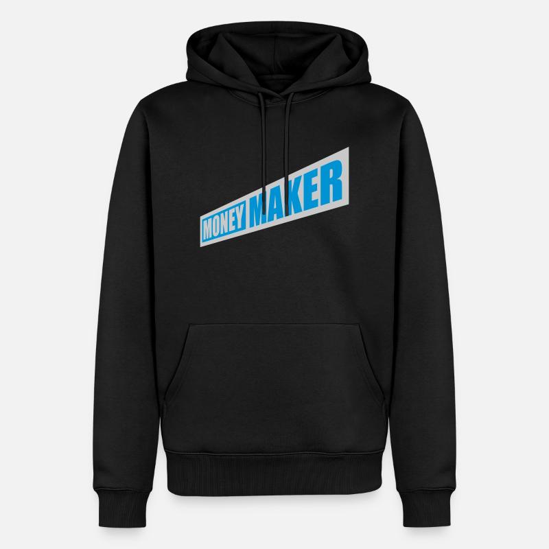 Texte du logo Money Maker - Sweat à capuche Premium bio Homme - noir