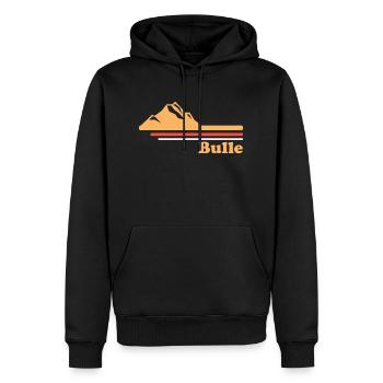 Bulle Stadt Schweiz - Männer Premium Bio Hoodie - Schwarz - Vorne - Nico (187cm)