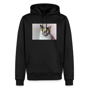 Die Katze - Männer Premium Bio Hoodie - Schwarz - Vorne - Nico (187cm)