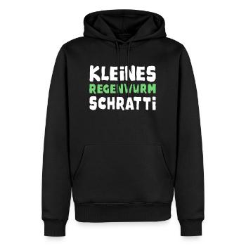 Kleines Regenwurm Schratti Edition - Partner Look - Männer Premium Bio Hoodie - Schwarz - Vorne - Nico (187cm)