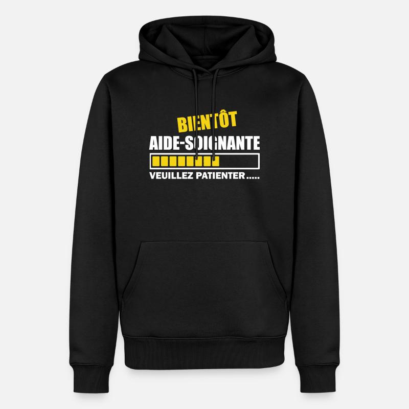 Bientôt aide-soignante / future aide-soignante - Sweat à capuche Premium bio Homme - noir