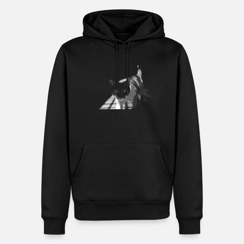 l'étrange chat - Sweat à capuche Premium bio Homme - noir