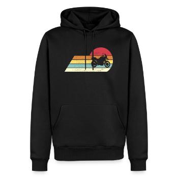 Moto Moto Rétro Vintage Cadeau - Sweat à capuche Premium bio Homme - noir - Devant - Nico (187cm)