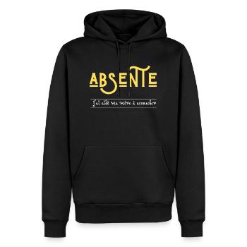 absente j'ai aidé ma mère à accoucher - Sweat à capuche Premium bio Homme - noir - Devant - Nico (187cm)