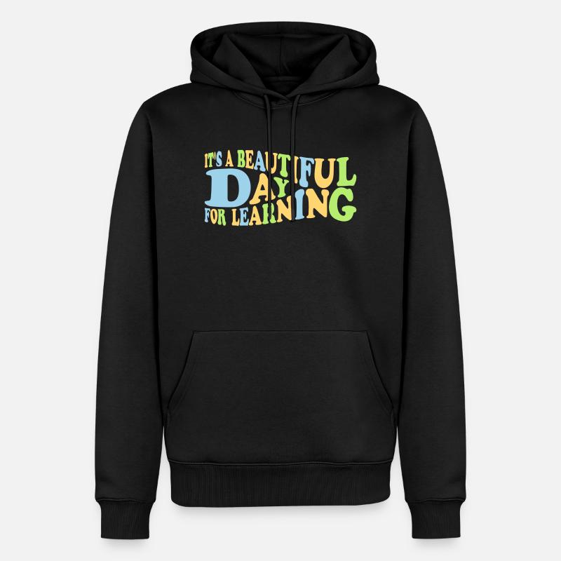 belle journée pour apprendre - Sweat à capuche Premium bio Homme - noir
