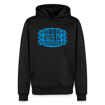 avertissement citation officielle d’adolescent - Sweat à capuche Premium bio Homme - noir - Devant - Nico (187cm)