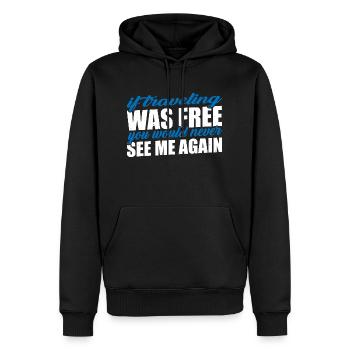 Si voyager était gratuit, je ne me reverrais jamais 3 - Sweat à capuche Premium bio Homme - noir - Devant - Nico (187cm)