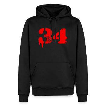34 Zahl Symbol - Männer Premium Bio Hoodie - Schwarz - Vorne - Nico (187cm)