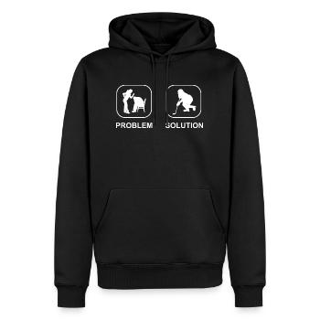 Eishockey Wintersport Geschenk Eishockeyteam - Männer Premium Bio Hoodie - Schwarz - Vorne - Nico (187cm)
