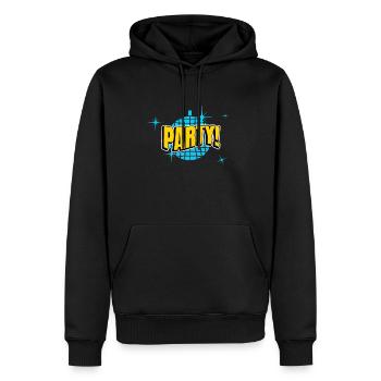 Party Disco Comic Style Bubble Graffiti Lettering - Sweat à capuche Premium bio Homme - noir - Devant - Nico (187cm)