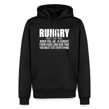 Rungry, Description définitive - Sweat à capuche Premium bio Homme - noir - Devant - Nico (187cm)