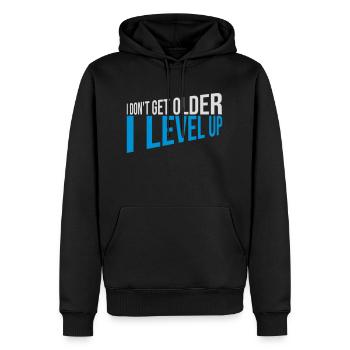 Vieillir - Sweat à capuche Premium bio Homme - noir - Devant - Nico (187cm)