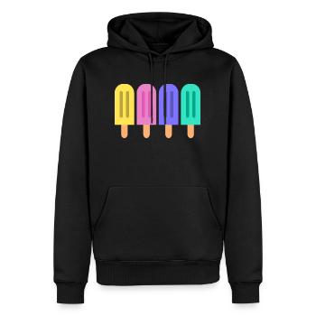 Glaces colorées - Sweat à capuche Premium bio Homme - noir - Devant - Nico (187cm)