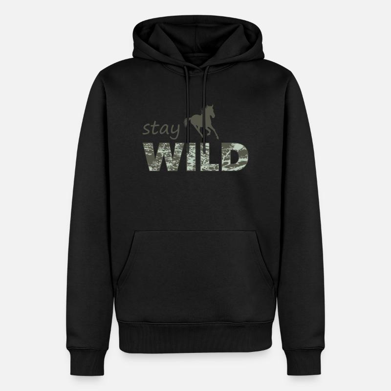 Restez sauvage - Sweat à capuche Premium bio Homme - noir