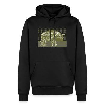Éléphant - Sweat à capuche Premium bio Homme - noir - Devant - Nico (187cm)