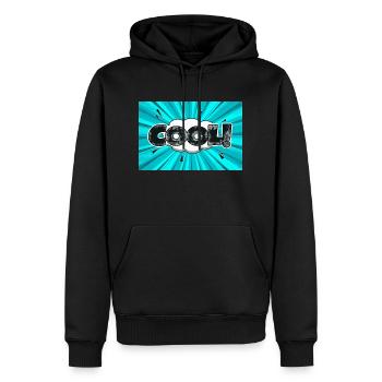 cool Comic Style Bubble Graffiti Lettering - Men’s Premium Organic Hoodie - black - Front - Nico (187cm)