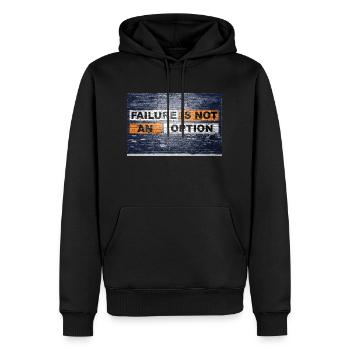 Scheitern ist keine Option zu sagen, Schriftzug Graffiti - Männer Premium Bio Hoodie - Schwarz - Vorne - Nico (187cm)