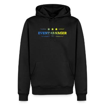 Eventmanager - Männer Premium Bio Hoodie - Schwarz - Vorne - Nico (187cm)