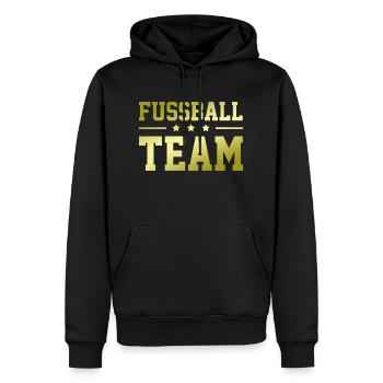 Fussball Team - Männer Premium Bio Hoodie - Schwarz - Vorne - Nico (187cm)