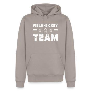 Fieldhockey Team - Männer Premium Bio Hoodie - Taupe - Vorne - Nico (187cm)