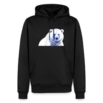 Ours polaire bleu-blanc - Sweat à capuche Premium bio Homme - noir - Devant - Nico (187cm)